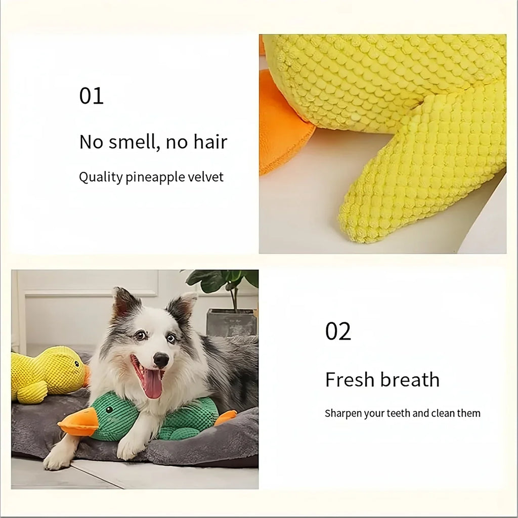 Dog Calming Duck, The Mellow Dog Duck, Zentric Quack-Quack Duck Dog Toy, Cute No Stuffing Duck With Soft Squeaker, Durable