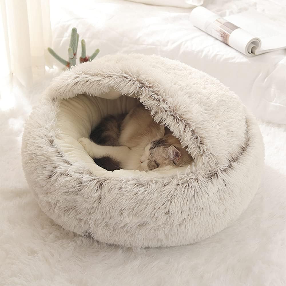 Deluxe Plush Pet Bed for Cats & Small Dogs - Cozy Cat Nest & Kennel | Available in 3 Sizes & Multiple Colors