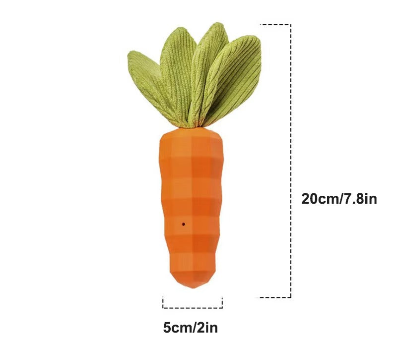 Indestructible Carrot Dog Chew Toy | Milk-Flavored & Squeaky for All Breeds - Natural Rubber