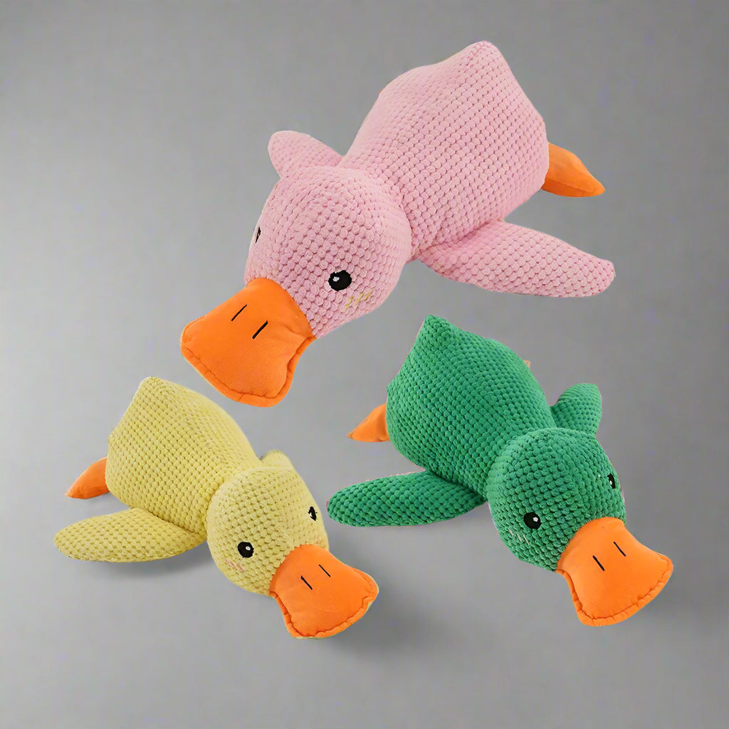 Dog Calming Duck, The Mellow Dog Duck, Zentric Quack-Quack Duck Dog Toy, Cute No Stuffing Duck With Soft Squeaker, Durable